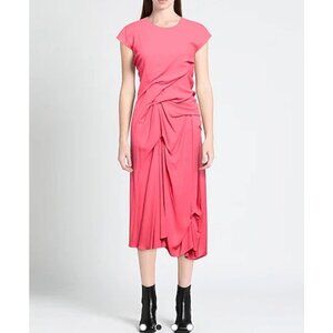 Sies Marjan Paloma draped crepe midi dress, pink, Size 2